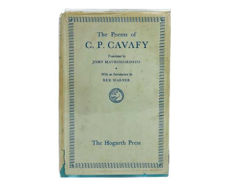 C.P CAVAFY Poems translated by John Mavrogordato 'The Poems', introduced by Rex Warner, a scare first edition to be published