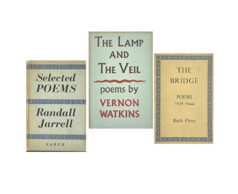 Three poetry books Jarrell, Pitter and Watkins Randall Jarrell 'Selected Poems', first edition, his first UK collection of po