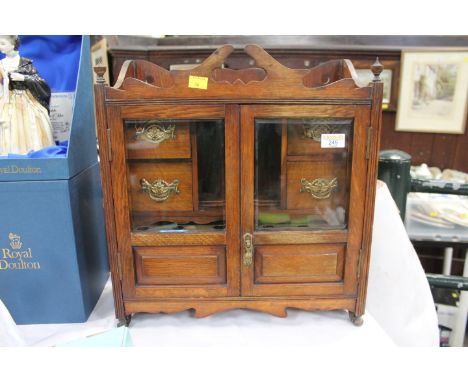 Oak smokers cabinet with drawers, pipe racks etc 