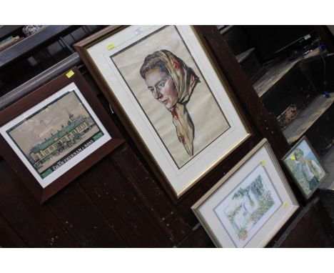 Robert Forrester 1913-1988, portrait "Pamela", Thurnman &amp; Sons calendar and two other pictures.