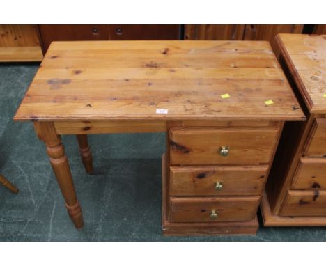 Pine three drawer desk (AF), height 74 cm, width 92 cm, depth 49 cm