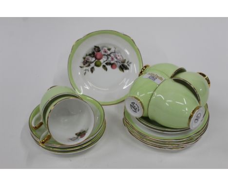 Longport bone china set of teacups and saucers