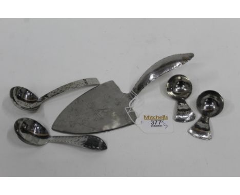 Keswick Staybrite cake slice, tea caddy spoons and jam spoons