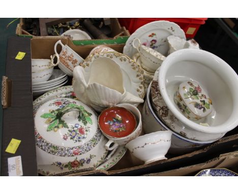 Box of Victorian and other teacups, saucers, tureens, etc 