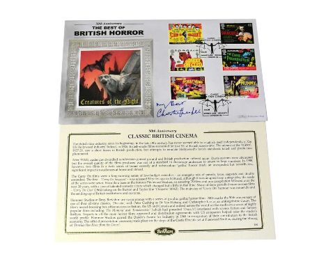 CHRISTOPHER LEE; a first day cover bearing the actor's signature.Condition Report: We have not authenticated this signature, 