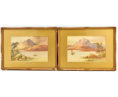 E. M. EARP (British, 19th century); two watercolour scenes, 'Loch Awe' and 'Loch Leven', each signed lower right, 18 x 26cm, 