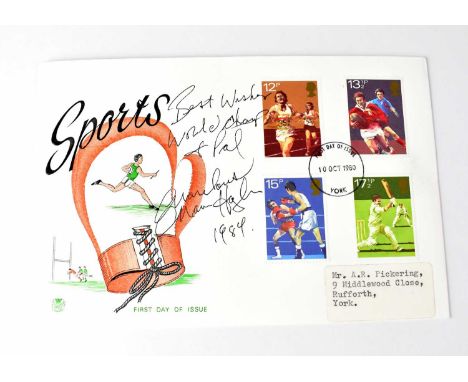 MARVIN HAGLER; a first day cover bearing dedication and signature, 'Best Wishes World Champ and Pal Marvellous Marvin Hagler 
