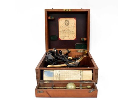 A Hezzanith Observatory London, 'The Hezzanith Instrument Works London Sextant' no.M.362, in mahogany case and a mahogany box