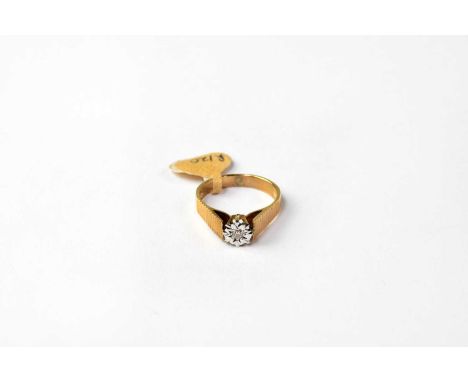 A 9ct gold illusion set solitaire diamond ring, stamped 375, size M, approx. 2.9g.