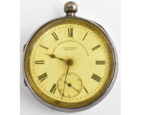 THOMAS FATTORINI, SKIPTON; a silver open face pocket chronometer, the circular dial set with Roman numerals and subsidiary se