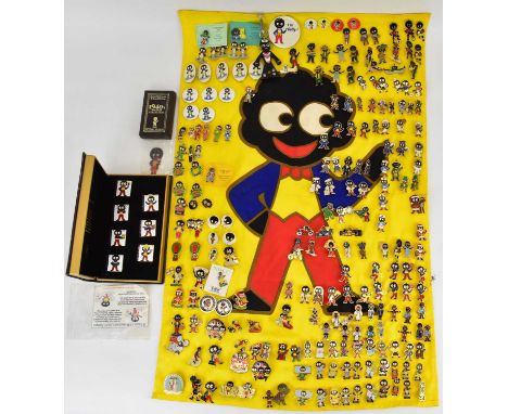 Approximately 250 Robertsons 'Golly' character badges, including a 2001 presentation set titled 'Golly's Diary' featuring sev