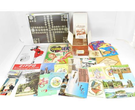 Various collectibles to include a boxed set of 'The Nostalgia Postcard' from the Collectors Club, a quantity of BT phone card