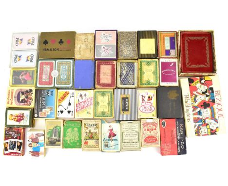 A large quantity of vintage and older playing cards, card games and advertising playing cards to include 'My Goodness, My Gui