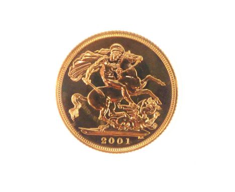 An Elizabeth II 2001 sovereign, George &amp; Dragon, proof, in blister pack with certificate of authenticity, limited edition