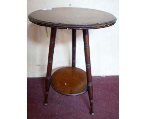 A late 19th century mahogany two tier lamp table, H.65cm 