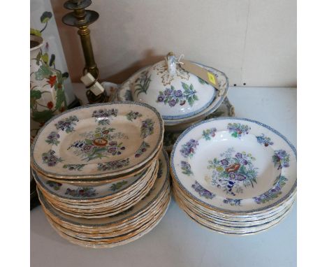A Victorian Dixon &amp; co ceramic part dinner service 