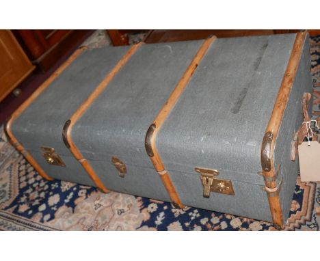 A vintage hard case travelling trunk 
