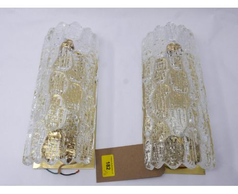 A pair of Gefion Wall Sconces by Carl Fagerlund for Lyfa with Orrefors glass shades