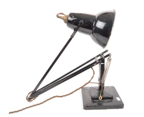 Herbert Terry - A mid 20th century Herbert Terry Model 1227 Anglepoise desk / side lamp. The lamp raised on a black painted s