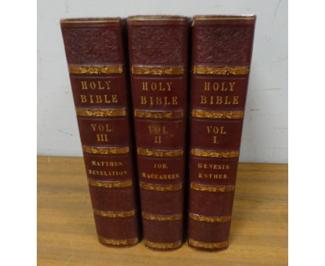 D'OYLY GEORGE &amp; MANT RICHARD (Eds).&nbsp;&nbsp;The Holy Bible According to the Authorised Version. 3 vols. Good eng. plat