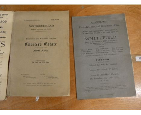 Chesters Estate, Northumberland.&nbsp;&nbsp;Brochure for the sale of "extensive &amp; valuable portions of the Chesters Estat