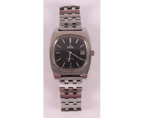 A vintage Omega Geneva men's wristwatch in stainless steel case and strap 1223/214 with folding clasp, 1970s, running movemen
