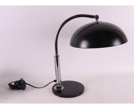 A chrome and black metal vintage desk lamp, Hala Zeist, 1950s/60s, h 42 cm.