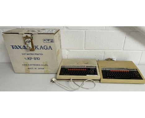 A BBC Model B microcomputer with accompanying Kaga dot matrix printer. Also a second Model B marked as being not in working o