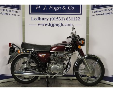 Honda CB250 motorcycle. 1973. 249cc. Frame No. CB2505029692Engine No. CB250E5030346Engine turns over with compression. Has be