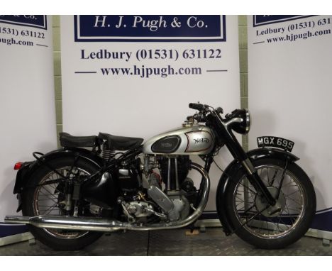 Norton ES2 motorcycle. 1951. 500cc. Frame No. 13081Engine No. F439883Engine turns over with compression. Comes with old MOT t
