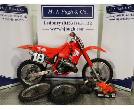 Honda CR250 motocross bike. 1988.This bike was last ridden 7.8.24. Has had a top end rebuild and comes with spare racing whee