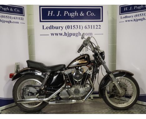 Harley Davidson Ironhead Sportster motorcycle. 1973. 1000cc Frame No. 3A43174H3 Engine No. 3A43174H3 Property of a deceased e