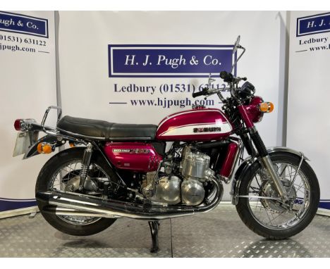 Suzuki GT750J motorcycle. 1972. 750ccFrame No -28666Engine No- 27750This bike restored a few years ago. Its been registered a