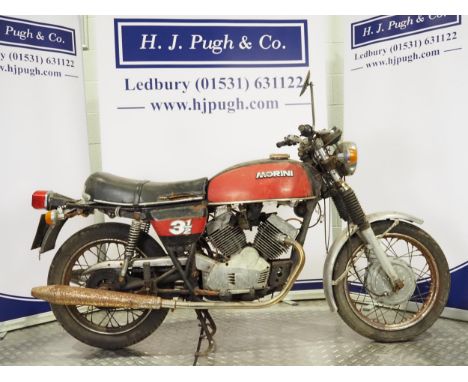 Moto Morini 3½ motorcycle project. 1976. 344ccProperty of a deceased estate. Engine turns over with compression. Has been dry