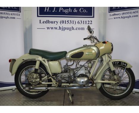 Douglas Dragonfly motorcycle. 1957. 350ccFrame No. 2287/6Engine No. 2175/6 (doesn't match V5)Engine turns over with compressi