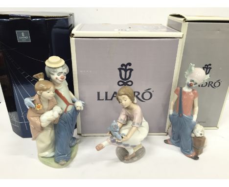 Three Lladro china figures: Destination Big Top, Best Friend and Pals Forever, all with original boxes and packing.