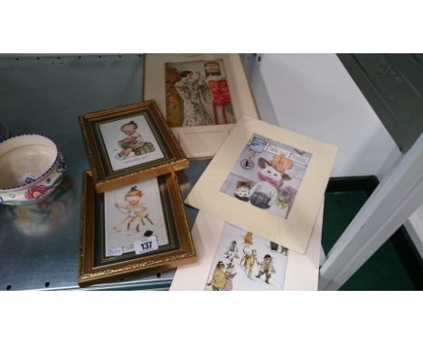 An Art Deco 1931 calendar: Appreciation after the original by W. H. Margetson together with a pair of framed and glazed Mabel