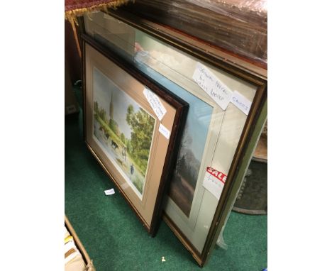 Wendy Reeves: Framed and glazed watercolour; Woodland Scene together with two other original paintings and a framed and glaze