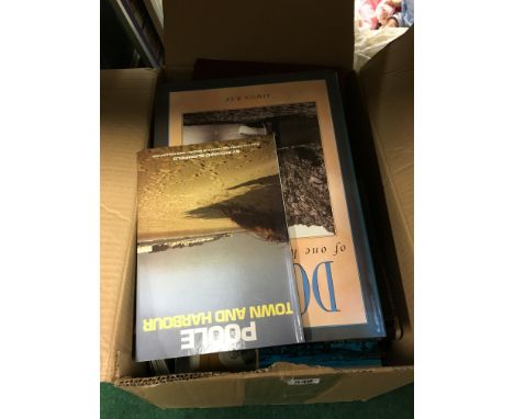 A box of Dorset and Poole related hardback books.