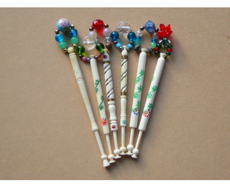 x6 vintage bone lacemakers bobbins
