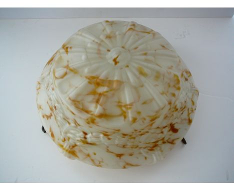 Decoratively moulded Art Deco marbled light shade