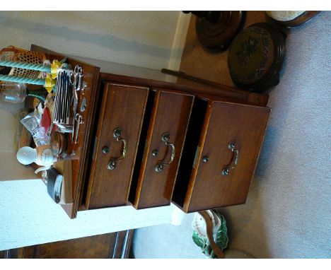 Vintage mahogany three drawer filing pedestal by Ibraham of Piccadilly