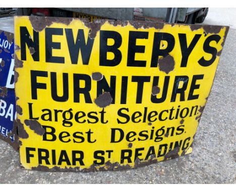 Newberys Furniture enamel advertising sign
