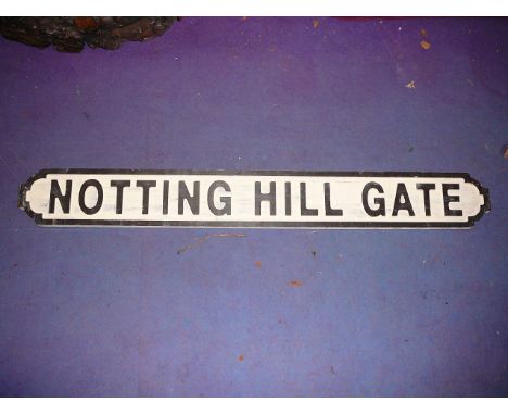 Notting Hill Gate sign in wood
