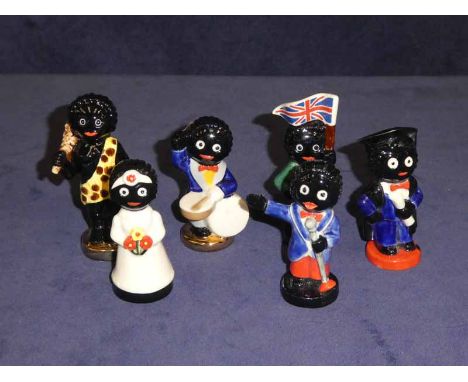 Six Carltonware Golly figures, each marked Trial