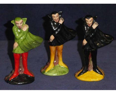 Three Carltonware Mephistopheles figures, each marked Trial