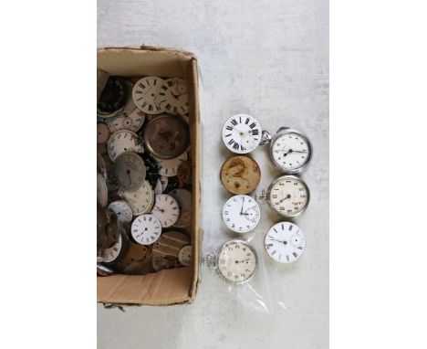 Collection of vintage pocket watch / watch movements &amp; ceramic dials 