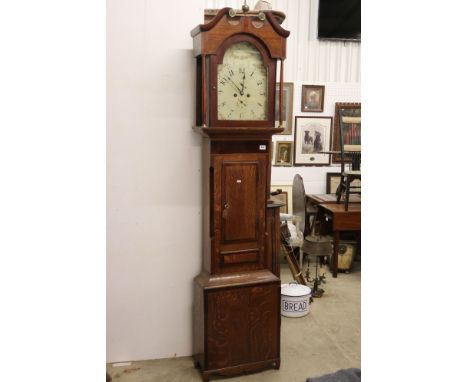 Early 19th century mahogany &amp; oak eight day longcase clock 