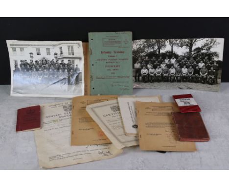 A collection of British military ephemera to include photographs and training manual...etc.. 
