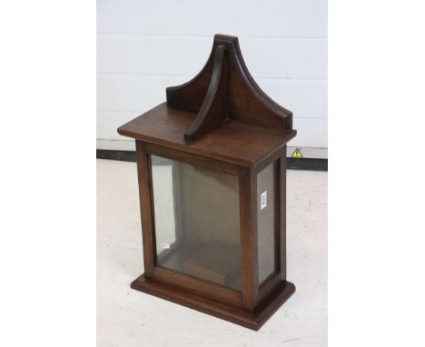 Mahogany Wall Mounted Bracket Display Cabinet, 62cm high x 35cm wide 